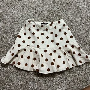 zara polka dot ruffle skort